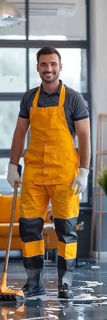 Healthcare facility cleaning professional